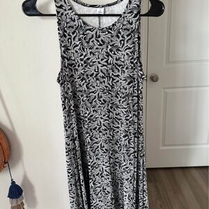 Black & White Patterned Sleeveless Women's Dress